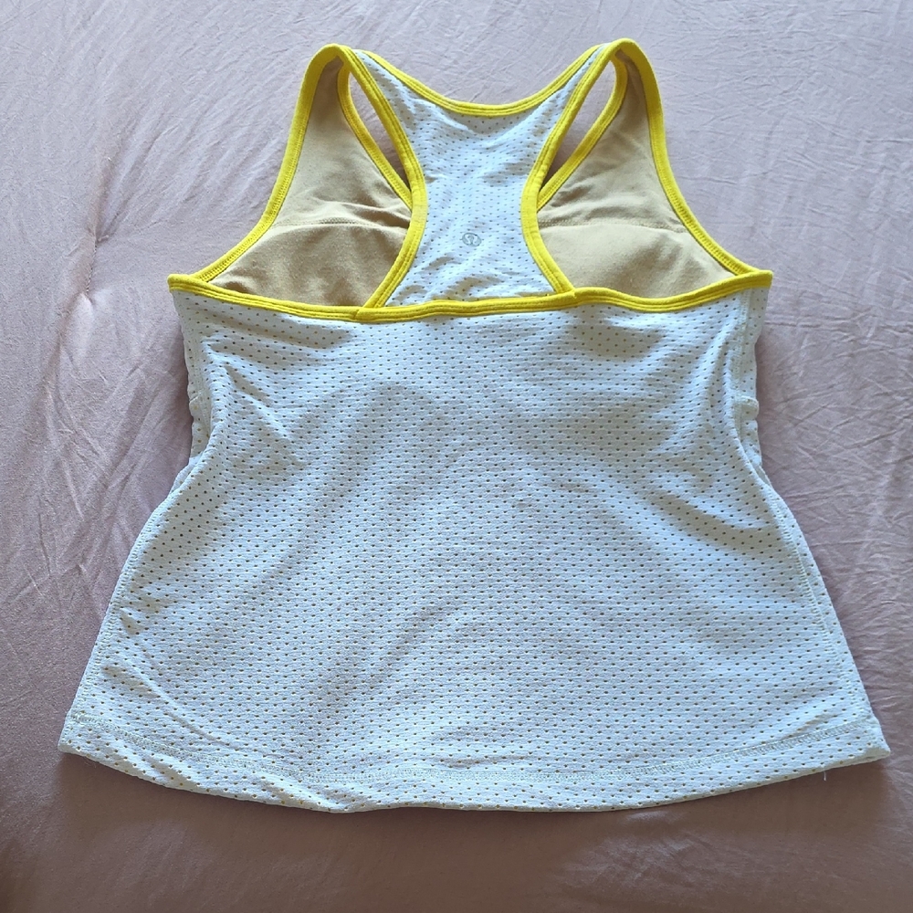 Lululemon Athletica Yellow and White Tank Top - Picture 3 of 3